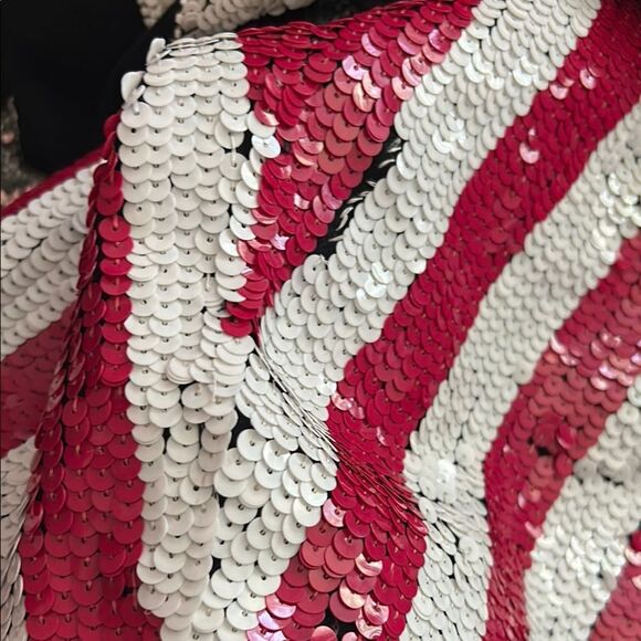 Vintage MOD denim Stars and Stripes sequin denim jacket large - Picture 11 of 15